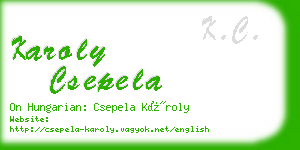 karoly csepela business card